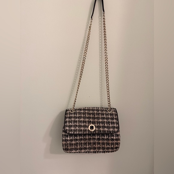 kate spade Handbags - kate spade Black and Cream Tweed Chain-Shoulder Crossbody
